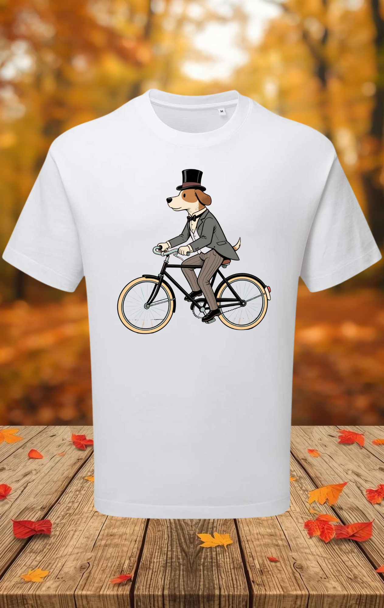 Dog on bicycle