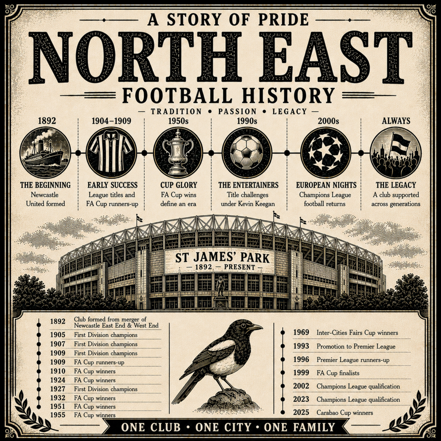 Newcastle A Brief History Tea Towel