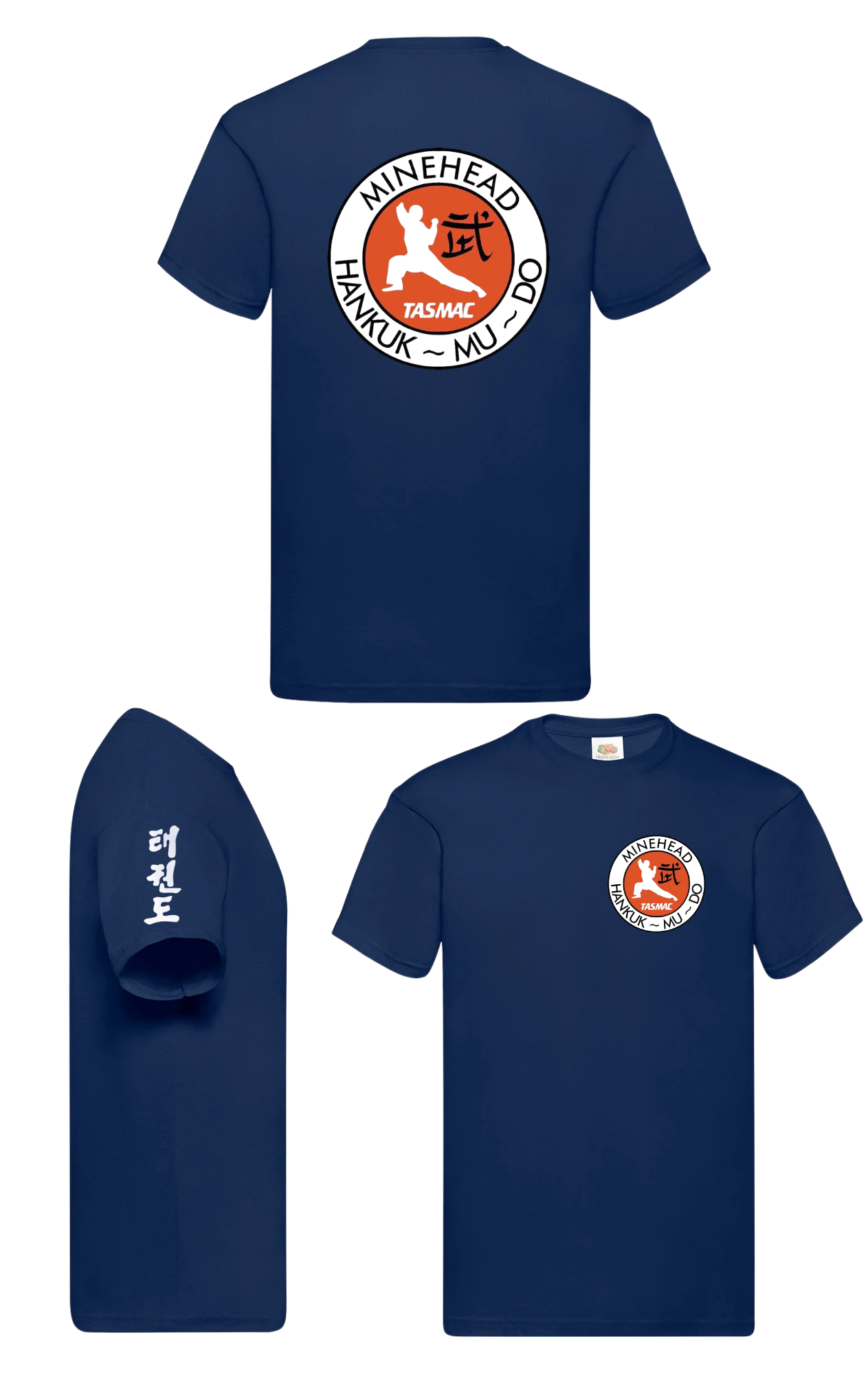Adult Minehead Tae Kwon-DO Short Sleeve T shirt big back print and small front print ss12