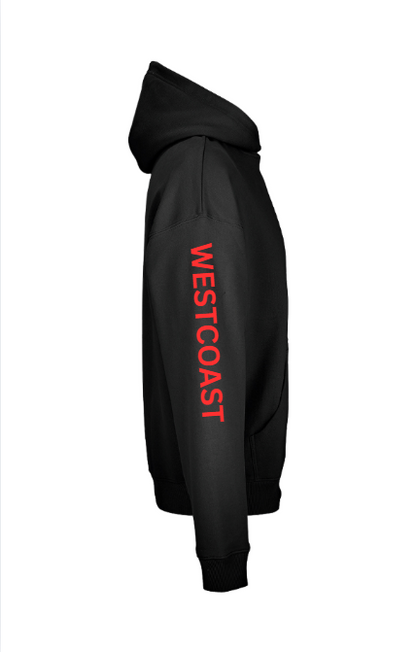 West Coast & Watchet Hoodie Front, back and sleeve