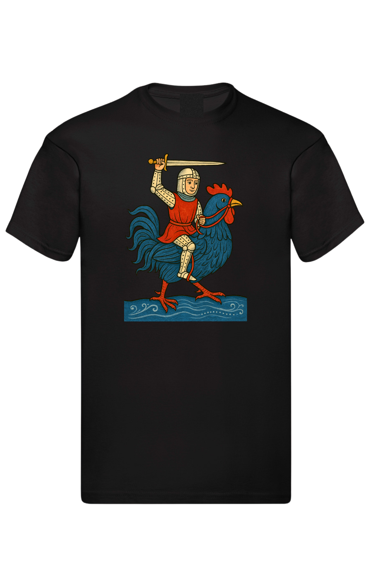 Chicken Knight Short Sleeve T shirt with big front print