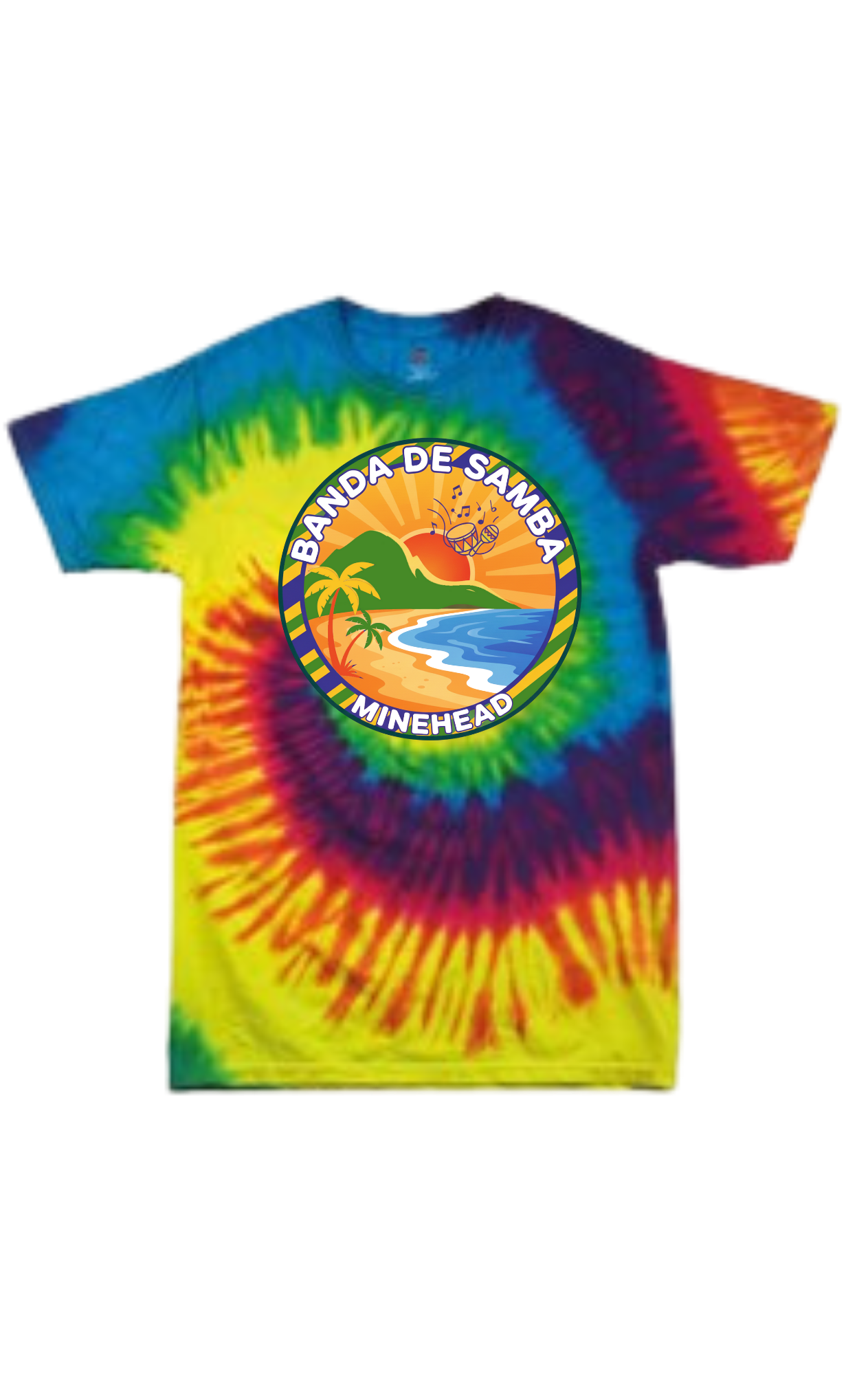 Short sleeve tie-dye t shirt Minehead Samba band