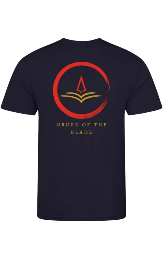Order of the Blade Short Sleeve T shirt big back print and small front print