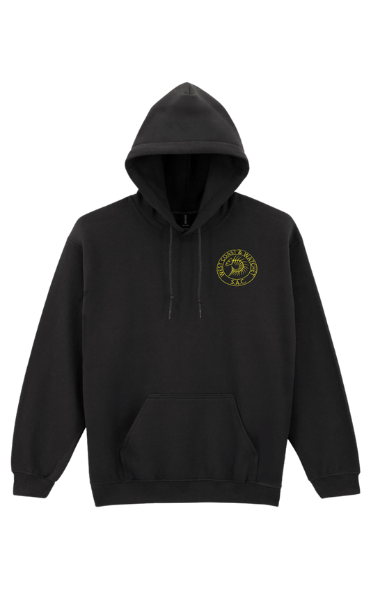 West Coast & Watchet Hoodie Front, back and sleeve